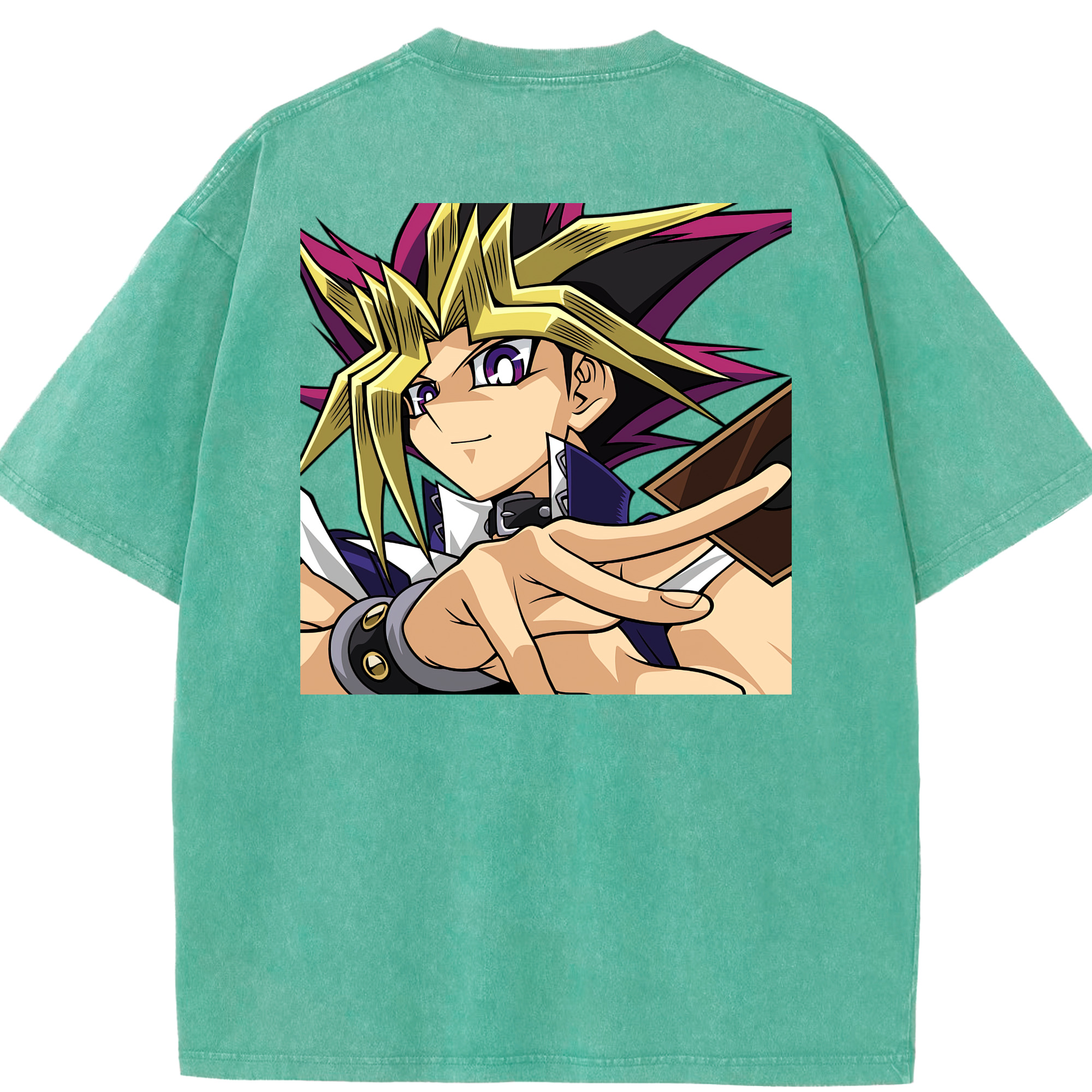 （画像用） 遊☆戯☆王 Yu-Gi-Oh! 綿100% ヴィンテージ風 半袖Tシャツ（背面プリント）